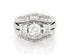 Thumbnail Image 1 of Previously Owned Round-Cut Diamond Three-Stone Bridal Set 1-5/8 ct tw 14K White Gold Size 8.5