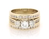 Thumbnail Image 1 of Previously Owned Round-Cut Diamond Three-Stone Bridal Set 1-3/8 ct tw 14K Yellow Gold Size 6.5