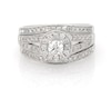 Thumbnail Image 1 of Previously Owned Round-Cut Diamond Halo Bridal Set 7/8 ct tw 14K White Gold Size 8