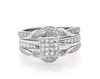 Thumbnail Image 1 of Previously Owned Princess-Cut Multi-Diamond Bridal Set 3/4 ct tw 10K White Gold Size 7.5