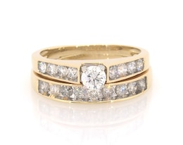 Previously Owned Round-Cut Diamond Bridal Set 1-3/8 ct tw 14K Yellow Gold Size 6.75