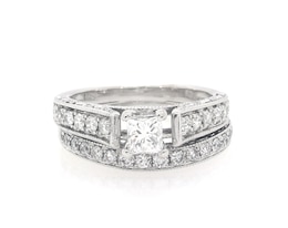 Previously Owned Princess-Cut Diamond Bridal Set 1 ct tw 14K White Gold Size 5.25