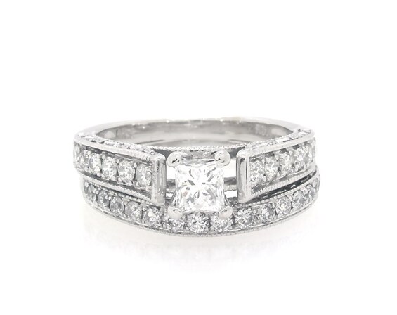 Previously Owned Princess-Cut Diamond Bridal Set 1 ct tw 14K White Gold Size 5.25
