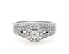 Thumbnail Image 1 of Previously Owned Round-Cut Diamond Halo Bridal Set 3/4 ct tw 10K White Gold Size 7.25