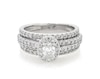 Thumbnail Image 1 of Previously Owned Oval-Cut Diamond Halo Bridal Set 1-1/2 ct tw 14K White Gold Size 5.5
