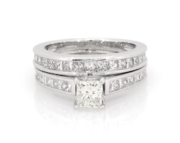 Previously Owned Princess-Cut Diamond Bridal Set 1-7/8 ct tw 14K White Gold Size 6.5