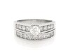 Thumbnail Image 1 of Previously Owned Round-Cut Diamond Bridal Set 1-3/8 ct tw 14K White Gold Size 7.25