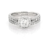 Thumbnail Image 1 of Previously Owned Round-Cut Diamond Halo Bridal Set 1-1/8 ct tw 14K White Gold Size 6.25