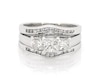 Thumbnail Image 1 of Previously Owned Princess-Cut Three-Stone Diamond Bridal Set 1-1/5 ct tw 14K White Gold & Platinum Size 7