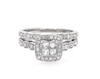 Thumbnail Image 1 of Previously Owned Princess-Cut Quad Diamond Bridal Set 3/4 ct tw 14K White Gold Size 7.5