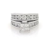Thumbnail Image 1 of Previously Owned Princess-Cut Quad Diamond Bridal Set 3 ct tw 14K White Gold Size 6.5