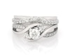 Thumbnail Image 1 of Previously Owned Round-Cut Three-Stone Diamond Bridal Set 5/8 ct tw 14K White Gold Size 5