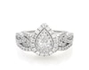Thumbnail Image 1 of Previously Owned Neil Lane Pear-Shaped Diamond Double Halo Bridal Set 7/8 ct tw 14K White Gold Size 6.5