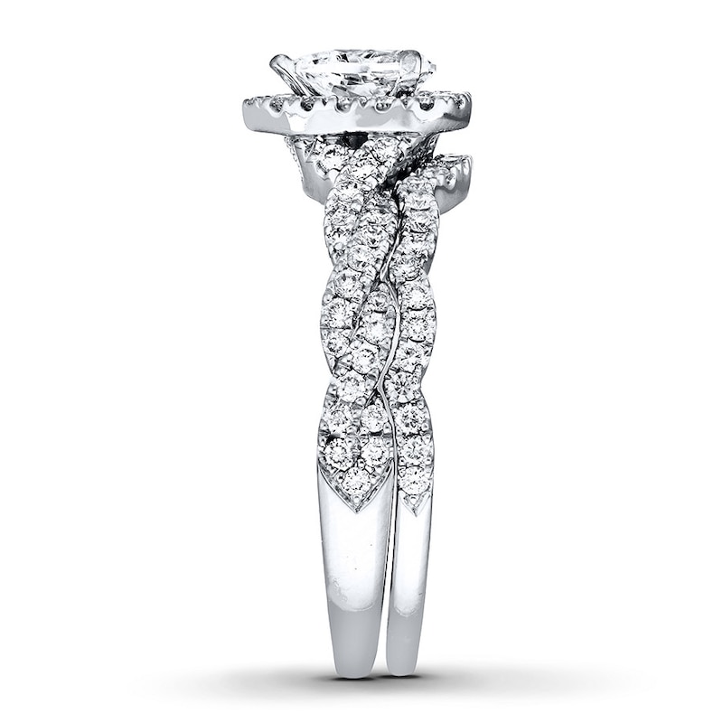 Main Image 3 of Previously Owned Neil Lane Pear-Shaped Diamond Bridal Set 7/8 ct tw 14K White Gold Size 7.5