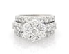 Thumbnail Image 1 of Previously Owned Round-Cut Multi-Diamond Flower Bridal Set 3 ct tw 14K White Gold Size 5.25
