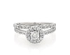 Thumbnail Image 1 of Previously Owned Round-Cut Diamond Halo Bridal Set 7/8 ct tw 14K White Gold Size 4.5