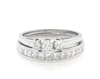 Thumbnail Image 1 of Previously Owned Round-Cut Diamond Three-Stone Bridal Set 7/8 ct tw 14K White Gold Size 6.5