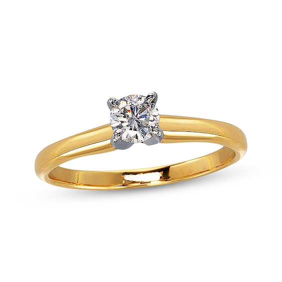 Previously Owned Certified Diamond Solitaire Ring 1/3ct tw 14K Yellow Gold