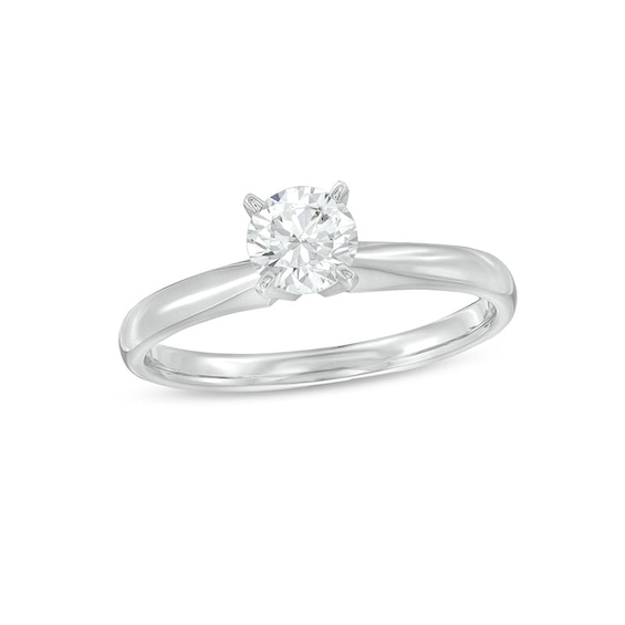 Previously Owned Diamond Solitaire Ring 1/2 carat Round-cut 14K White Gold (I/I2)