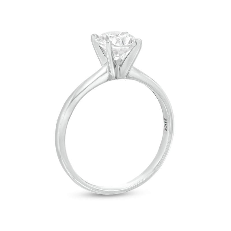 Main Image 2 of Previously Owned Diamond Solitaire Ring 1 Carat Round-cut 14K White Gold (I/I2)