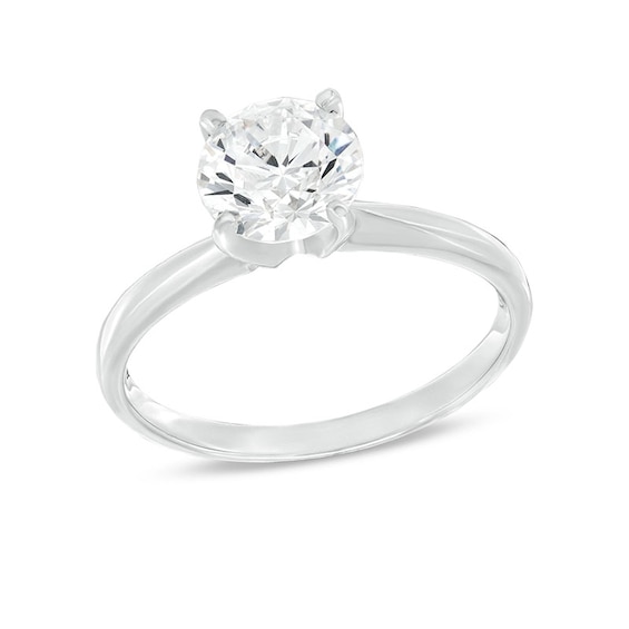 Previously Owned Certified Diamond Round-Cut Solitaire Engagement Ring 1-1/2 carats 14K White Gold (I/I2)