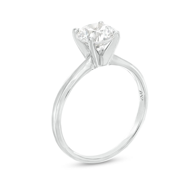 Main Image 3 of Previously Owned Certified Diamond Round-Cut Solitaire Engagement Ring 1-1/2 carats 14K White Gold (I/I2)