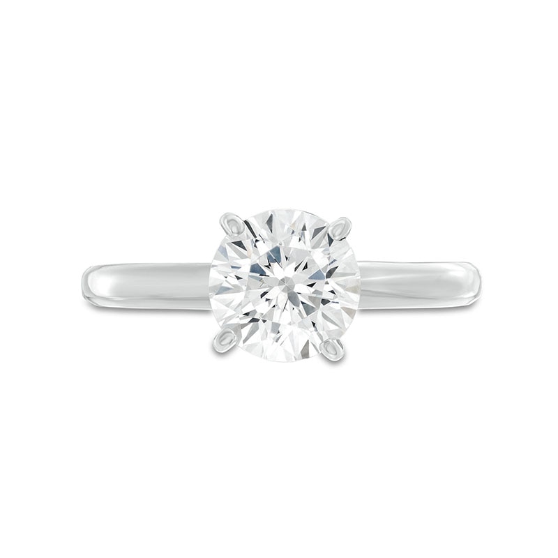 Main Image 4 of Previously Owned Certified Diamond Round-Cut Solitaire Engagement Ring 1-1/2 carats 14K White Gold (I/I2)