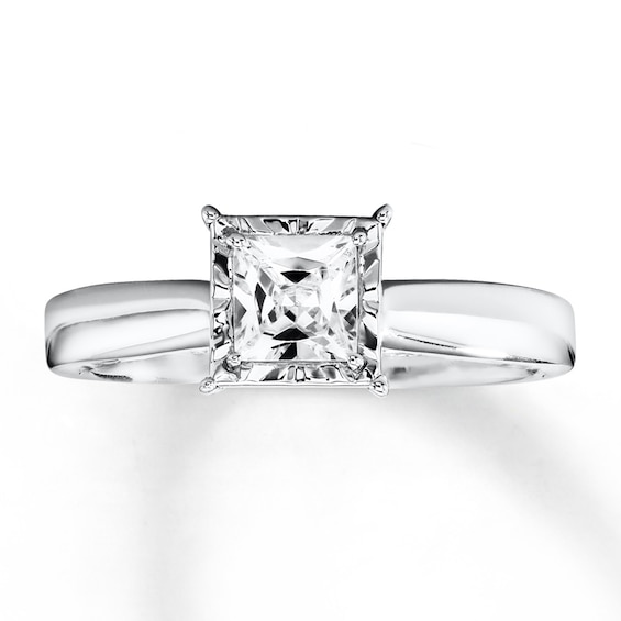 Previously Owned Diamond Engagement Ring 1/2 Carat 10K White Gold (J/I3)