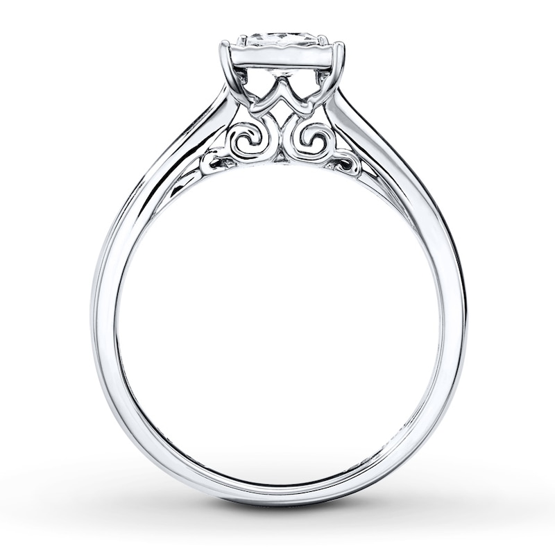 Main Image 2 of Previously Owned Diamond Engagement Ring 1/2 Carat 10K White Gold (J/I3)
