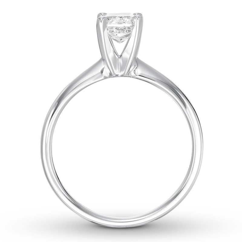 Main Image 2 of Previously Owned Certified Diamond Solitaire 1 ct Radiant-cut 14K White Gold