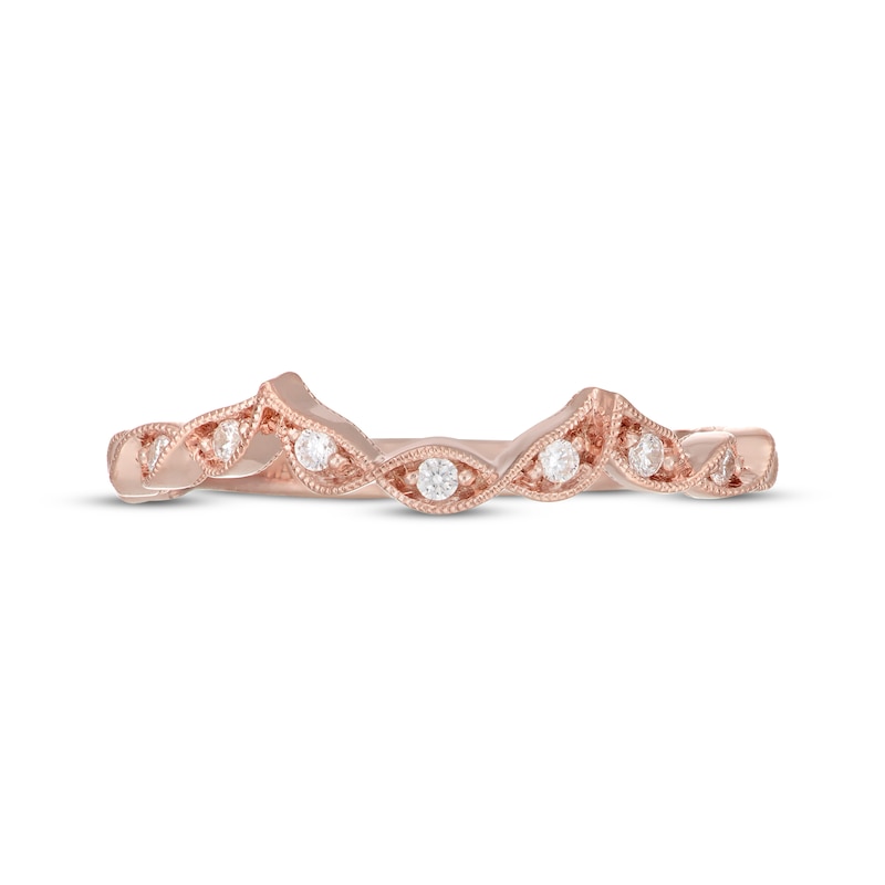 Main Image 3 of Previously Owned Neil Lane Diamond Wedding Band 1/8 ct tw Round-cut 14K Rose Gold