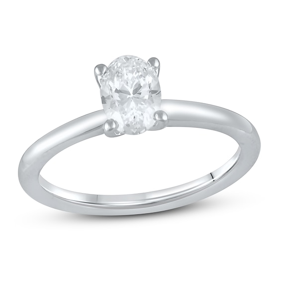 Previously Owned Lab-Grown Diamonds Oval-Cut Solitaire Engagement Ring 1 ct tw 14K White Gold (F/VS2)