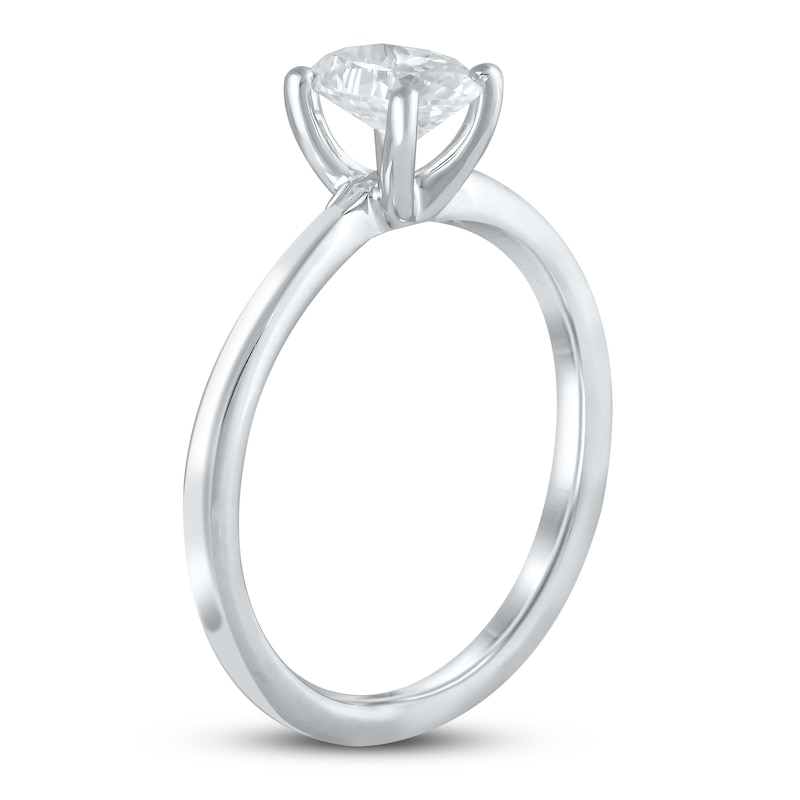 Main Image 2 of Previously Owned Lab-Grown Diamonds Oval-Cut Solitaire Engagement Ring 1 ct tw 14K White Gold (F/VS2)