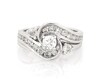 Thumbnail Image 1 of Previously Owned Round-Cut Diamond Bypass Bridal Set 1 ct tw 14K White Gold Size 6.75