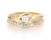 Thumbnail Image 1 of Previously Owned Round-Cut Diamond Bridal Set 7/8 ct tw 14K Yellow Gold Size 10.5