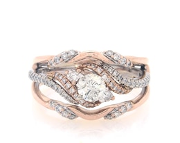 Previously Owned Round-Cut Diamond Bridal Set 7/8 ct tw 14K Two-Tone Gold Size 8.75