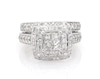 Thumbnail Image 1 of Previously Owned Princess-Cut Quad Diamond Bridal Set 1-1/2 ct tw 14K White Gold Size 6