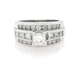 Previously Owned Princess-Cut Diamond Bridal Set 2-1/4 ct tw 14K White Gold Size 6.5