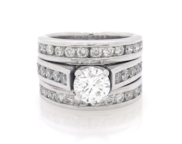 Previously Owned Round-Cut Diamond Bridal Set 2-1/3 ct tw 14K White Gold Size 4.25