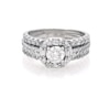 Thumbnail Image 1 of Previously Owned Diamond Bridal Set 1-1/6 ct tw Round & Baguette-Cut 14K White Gold Size 4