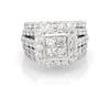 Thumbnail Image 1 of Previously Owned Princess-Cut Quad Diamond Halo Bridal Set 3-7/8 ct tw 14K White Gold Size 6.25