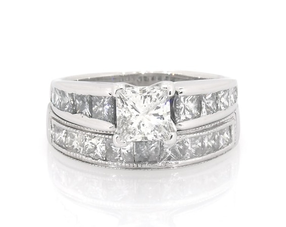 Previously Owned Princess-Cut Diamond Bridal Set 2-5/8 ct tw 14K White Gold Size
