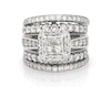 Thumbnail Image 1 of Previously Owned Princess-Cut Quad Diamond Bridal Set 2-3/8 ct tw 14K White Gold Size 6.5