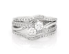 Thumbnail Image 1 of Previously Owned Round-Cut Diamond Two-Stone Bridal Set 5/8 ct tw 14K White Gold Size 5.5