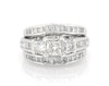 Thumbnail Image 1 of Previously Owned Princess-Cut Diamond Three-Stone Bridal Set 2-1/8 ct tw 14K White Gold Size 5.5