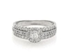 Thumbnail Image 1 of Previously Owned Round-Cut Diamond Halo Bridal Set 3/4 ct tw 10K White Gold Size 8