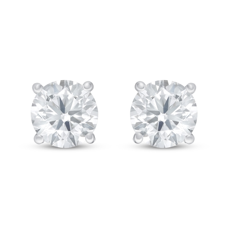 Main Image 3 of Previously Owned KAY Lab-Grown Diamonds Solitaire Stud Earrings 1/2 ct tw 14K White Gold (F/SI2)