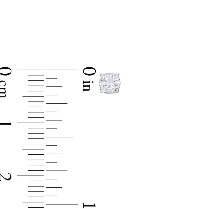 Main Image 4 of Previously Owned KAY Lab-Grown Diamonds Solitaire Stud Earrings 1/2 ct tw 14K White Gold (F/SI2)