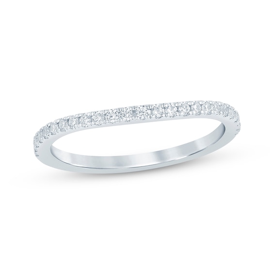 Previously Owned Diamond Curved Wedding Band 1/5 ct tw 14K White Gold
