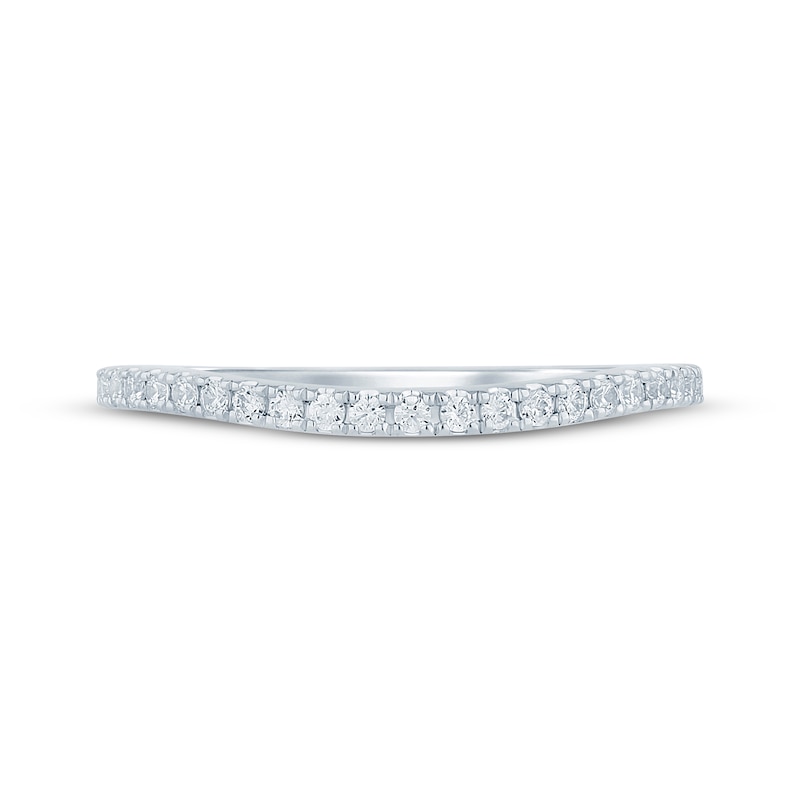 Main Image 3 of Previously Owned Diamond Curved Wedding Band 1/5 ct tw 14K White Gold